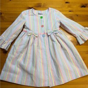Blueberi Boulevard Girls Pastel Striped Colored Seersucker Coat Size 4T Spring